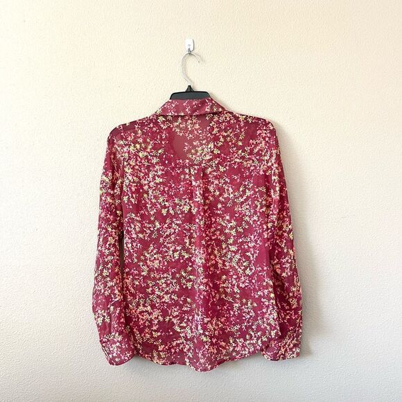 Express Portofino Floral Print Button Down Blouse - Picture 6 of 8